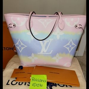 Louis Vuitton Neverfull Escale MM Tye Dye Limited Pink Coated Canvas Tote